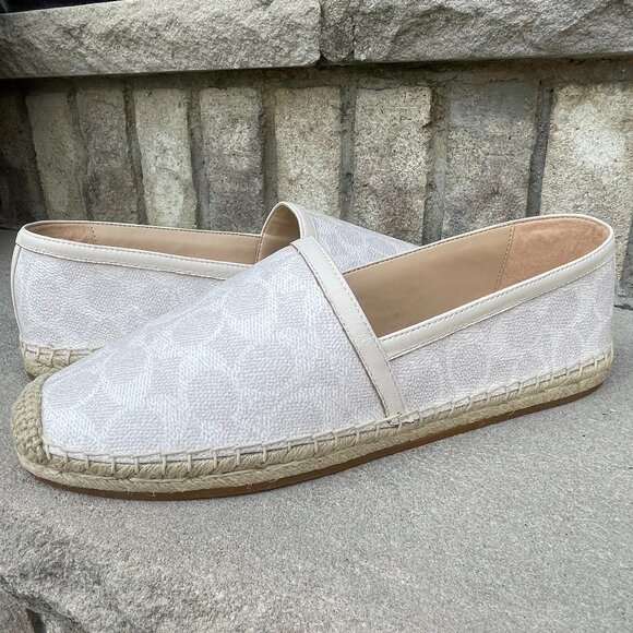 NIB COACH COLLINS Coated Canvas Espadrille 9.5 Women's Slip On Shoe NEW - Picture 1 of 14